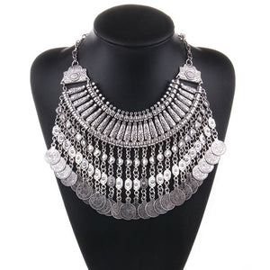 Collar Coin Necklace & Pendant Vintage Crystal