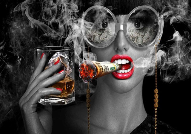 Burning Money Smoking Clouds Wall Art prints