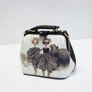 Luxury Handbags Women Bags Designer Leather Fashion Shoulder Bags Cartoon Pattern Small Crossbody Messenger Doctor Bags Female