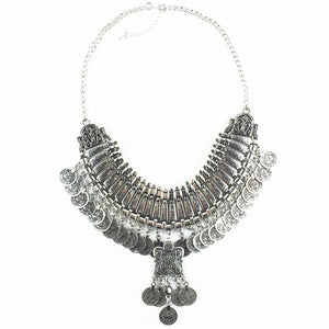 Collar Coin Necklace & Pendant Vintage Crystal